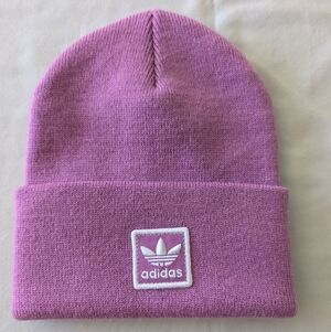 Adidas Oversize Cuff Beanie In Purple